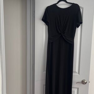 Donna Morgan Black Maxi Dress with Knot Detail